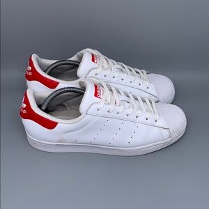 Adidas SuperStan‎ White/Red Leather Shoes FX3904 Men’s Sz 10.5